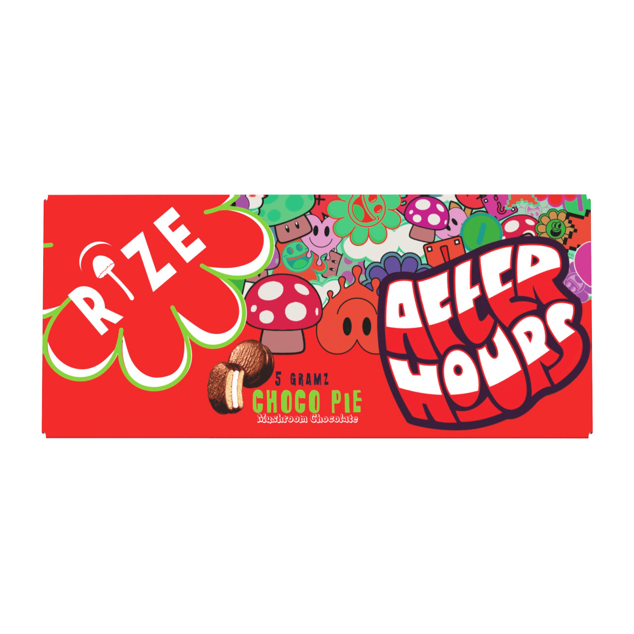 after hours x rize nootropic blend mushroom chocolate bar 5g choco pie