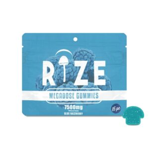 rize megadose gummies 15pc 7500mg blue razzberry