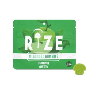 rize megadose gummies 15pc 7500mg sour apple