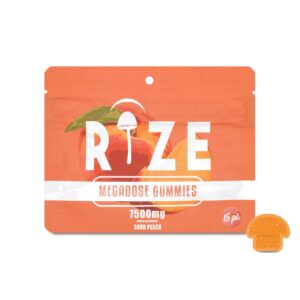 rize megadose gummies 15pc 7500mg sour peach