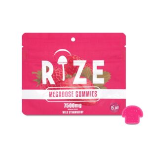 rize megadose gummies 15pc 7500mg wild strawberry